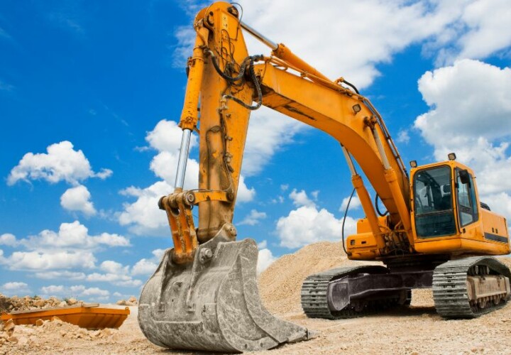 digger working on construction site
